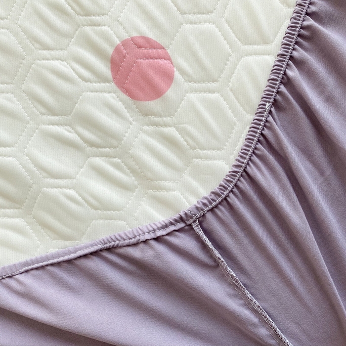 91家纺网 家纺一手货源 找家纺 一电 2025新款牛奶丝凉席床笠可水洗凉感丝凉席学生宿舍单人裸睡空调席-系列一 波点库洛米