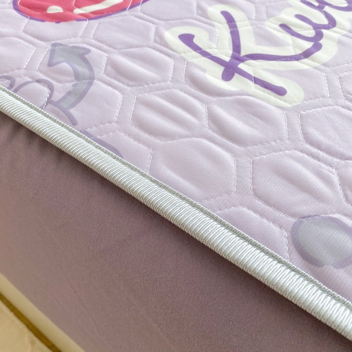 91家纺网 家纺一手货源 找家纺 一电 2025新款牛奶丝凉席床笠可水洗凉感丝凉席学生宿舍单人裸睡空调席-系列一 爱心库洛米