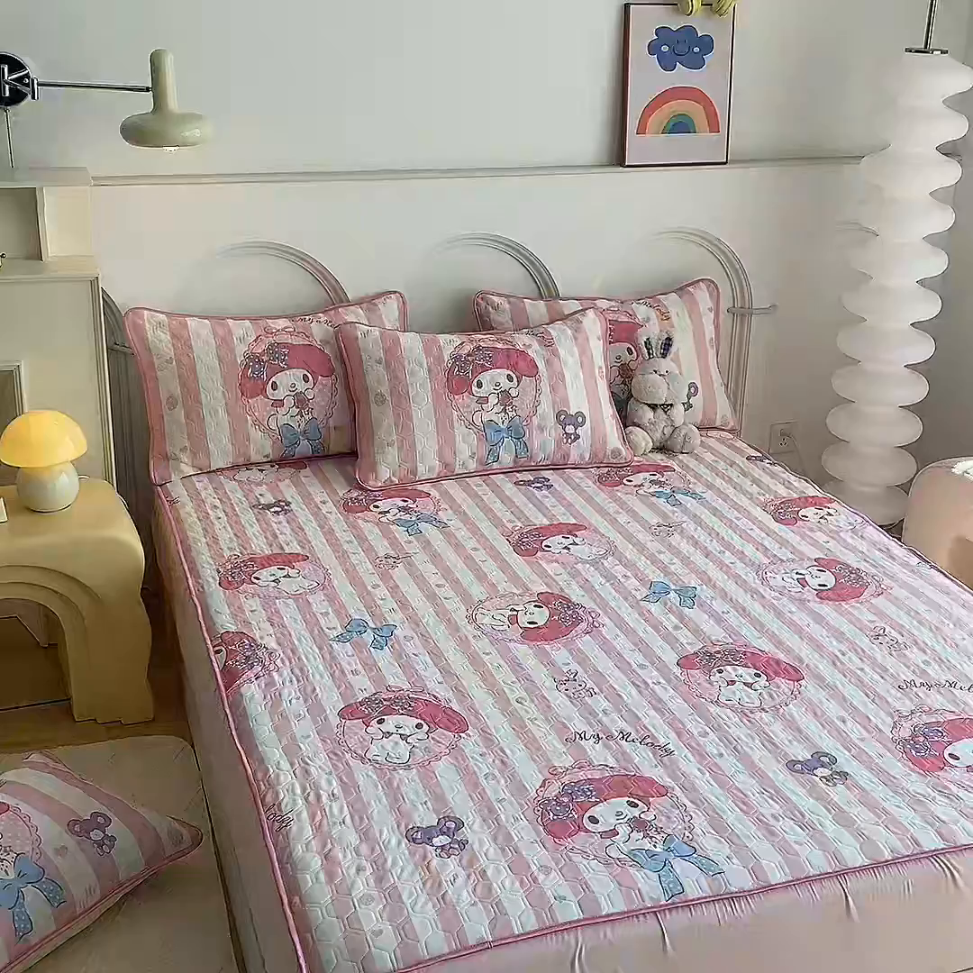 91家纺网 家纺一手货源 找家纺 一电 2025新款牛奶丝凉席床笠可水洗凉感丝凉席学生宿舍单人裸睡空调席-系列一 田园美乐蒂