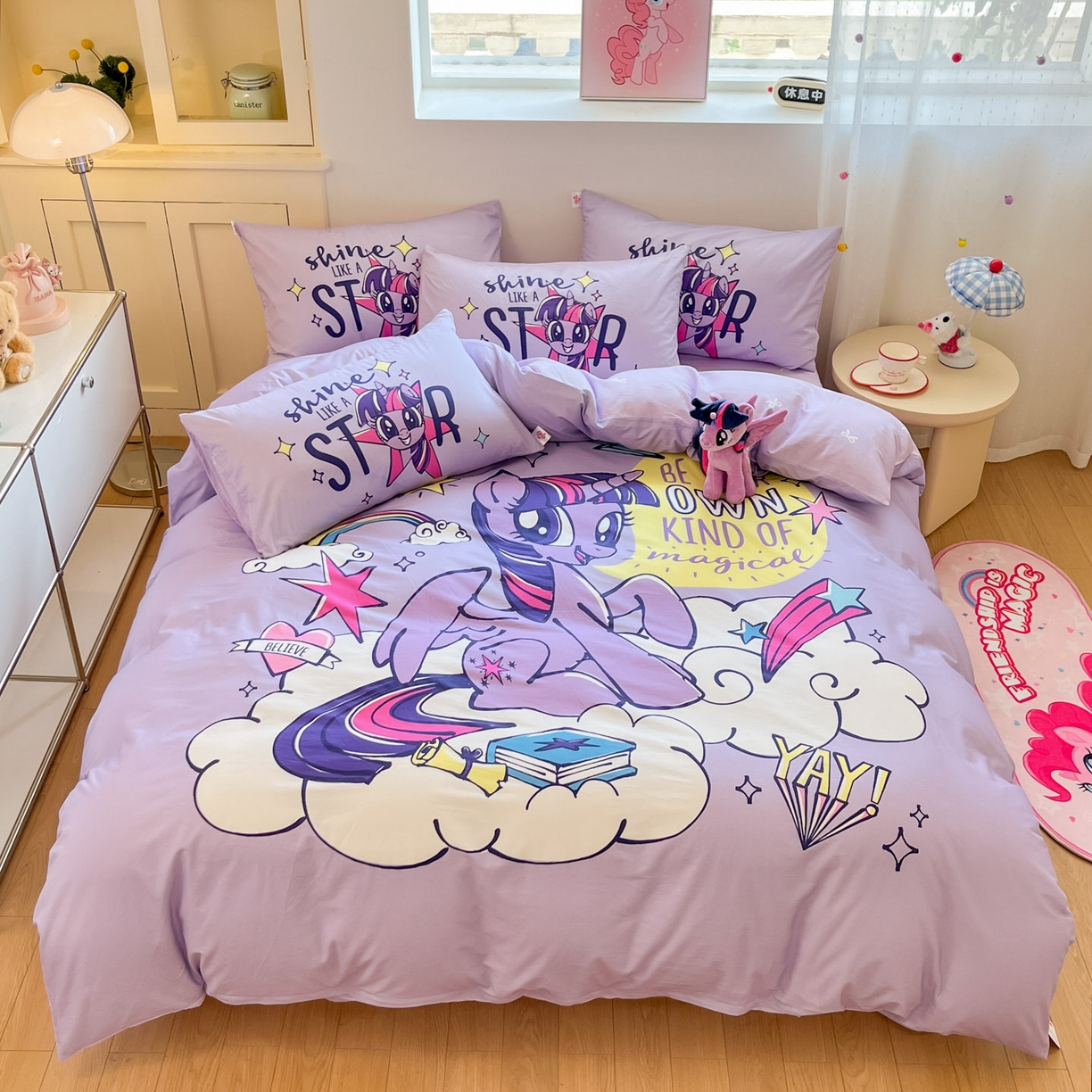 91家纺网 家纺一手货源 找家纺 （总）金爱家 2025新款纯棉大版数码印花系列四件套-小马宝莉