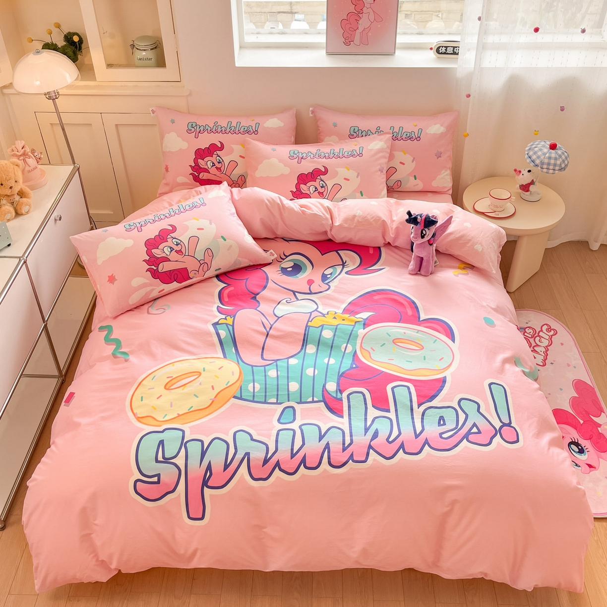 91家纺网 家纺一手货源 找家纺 （总）金爱家 2025新款纯棉大版数码印花系列四件套-小马宝莉