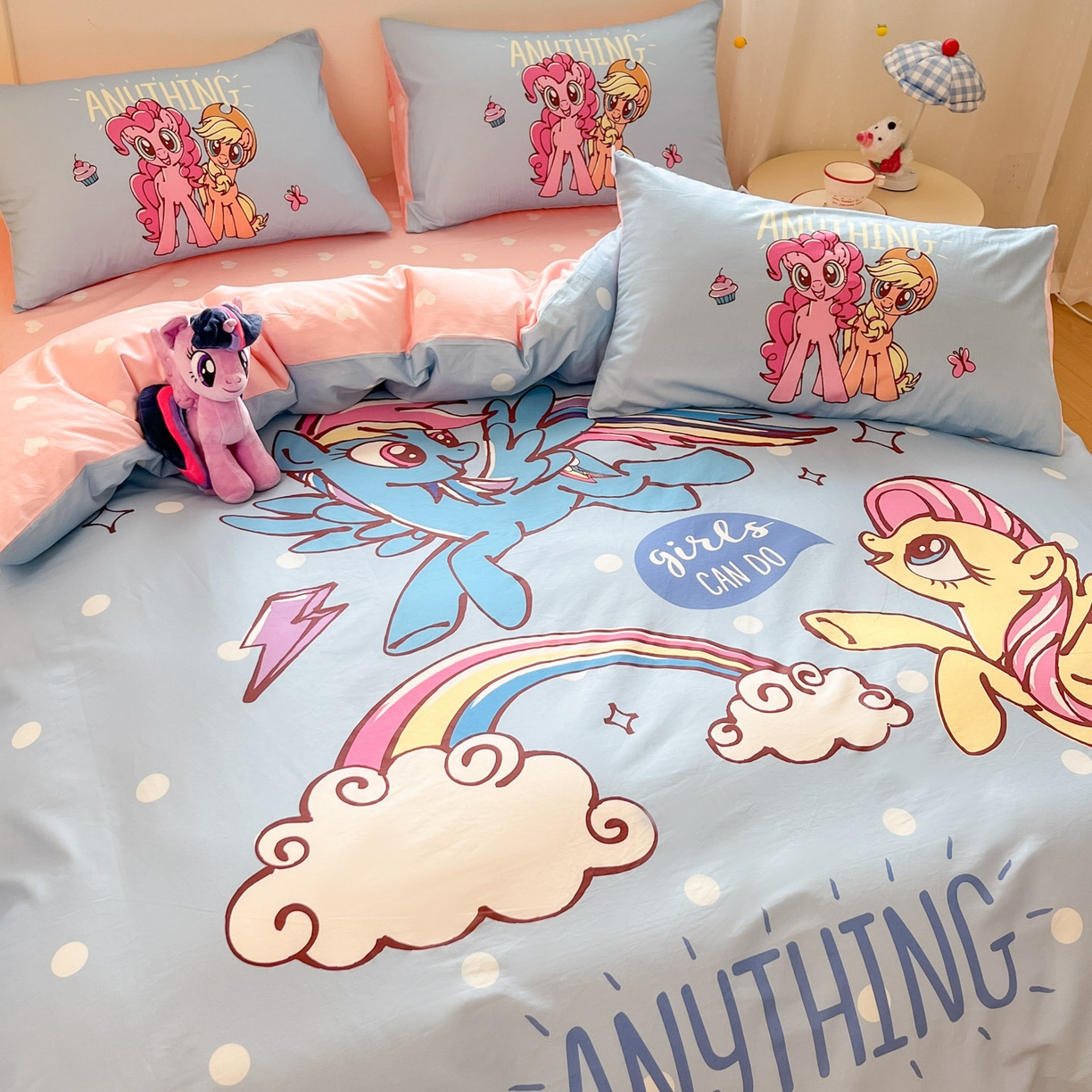 91家纺网 家纺一手货源 找家纺 金爱家 2025新款纯棉大版数码印花系列四件套-小马宝莉 纯棉大版-友谊的魔力