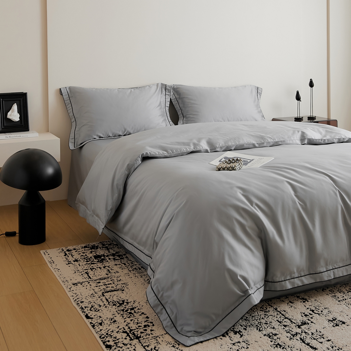 91家纺网 家纺一手货源 找家纺 EH家居 2025新款秋冬长绒棉全棉纯棉四件套-云锦 云锦-青石灰