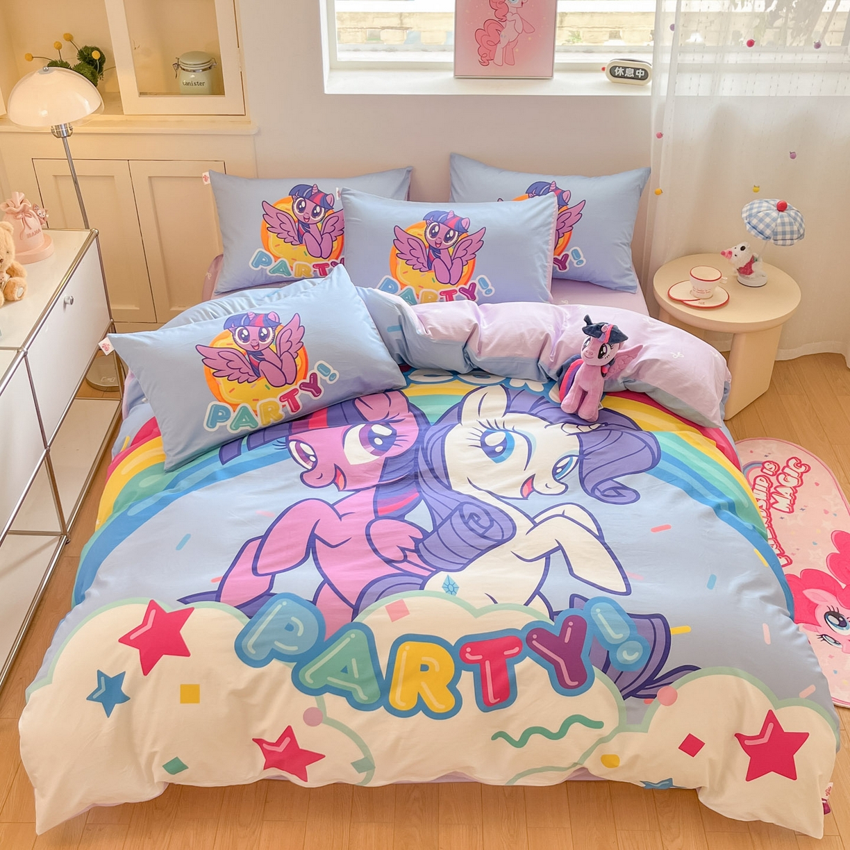 金爱家 2025新款纯棉大版数码印花系列四件套-小马宝莉 纯棉大版-派对时刻