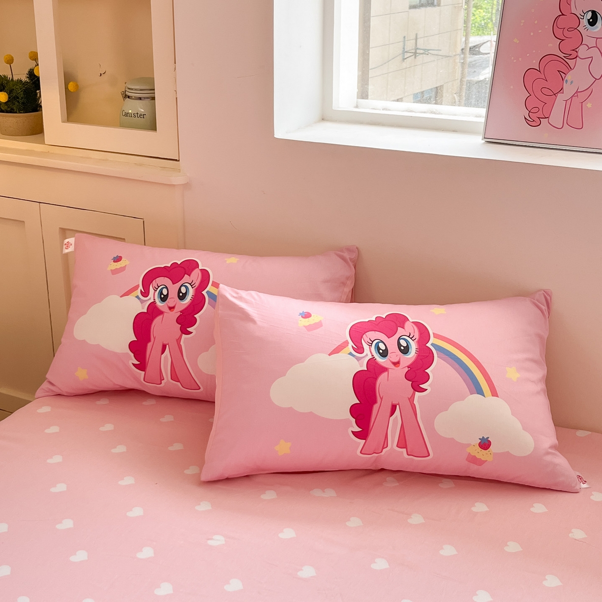 91家纺网 家纺一手货源 找家纺 金爱家 2025新款纯棉大版数码印花系列四件套-小马宝莉 纯棉大版-彩虹好朋友