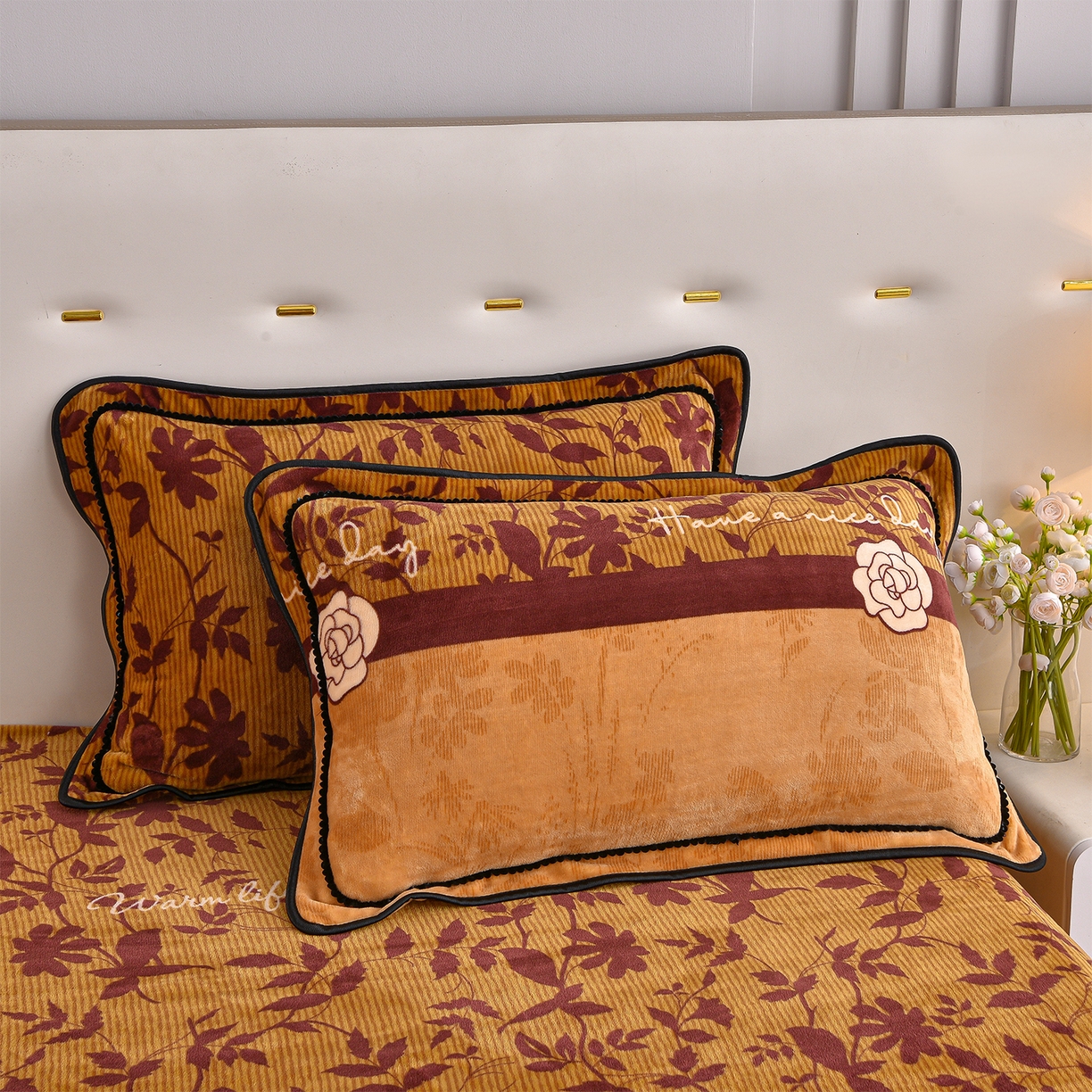 91家纺网 家纺一手货源 找家纺 赛丽雅 2025新款牛奶绒床裙四件套8-9斤法莱绒直播爆款日产2万套 晚棠