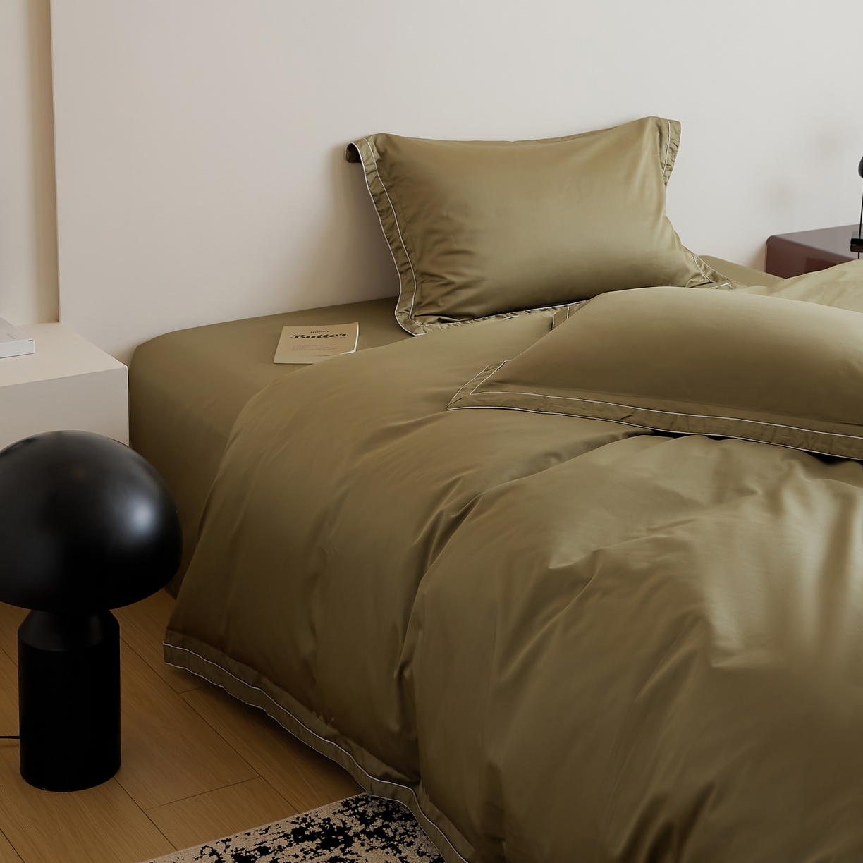 91家纺网 家纺一手货源 找家纺 EH家居 2025新款秋冬长绒棉全棉纯棉四件套-云锦 云锦-橄榄绿