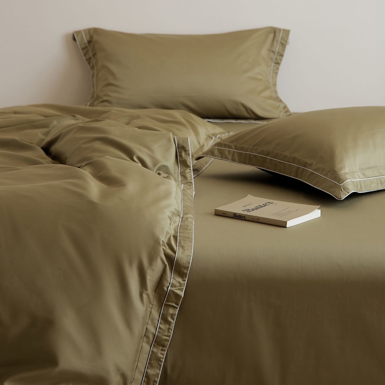 91家纺网 家纺一手货源 找家纺 EH家居 2025新款秋冬长绒棉全棉纯棉四件套-云锦 云锦-橄榄绿