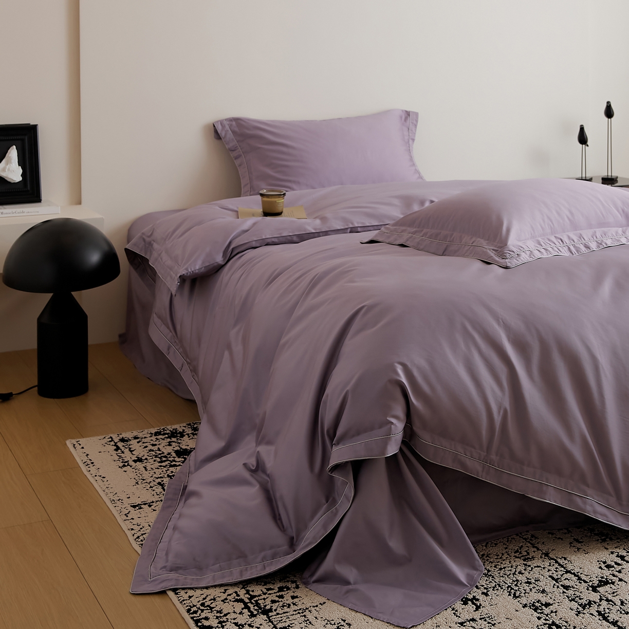 91家纺网 家纺一手货源 找家纺 EH家居 2025新款秋冬长绒棉全棉纯棉四件套-云锦 云锦-凝夜紫