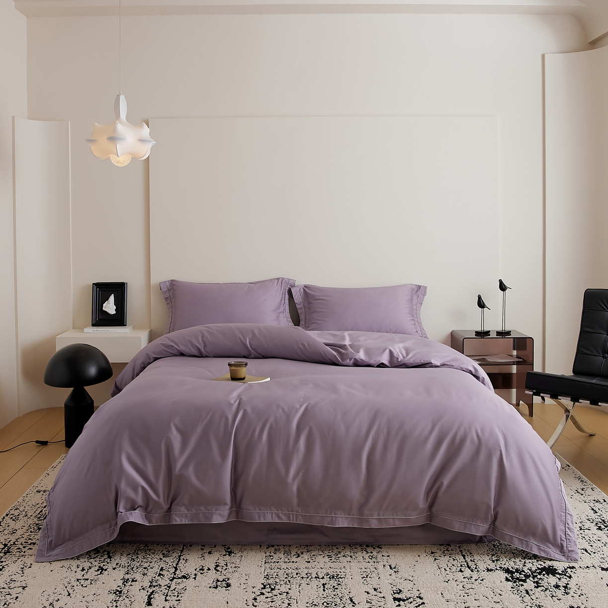 91家纺网 家纺一手货源 找家纺 EH家居 2025新款秋冬长绒棉全棉纯棉四件套-云锦 云锦-凝夜紫