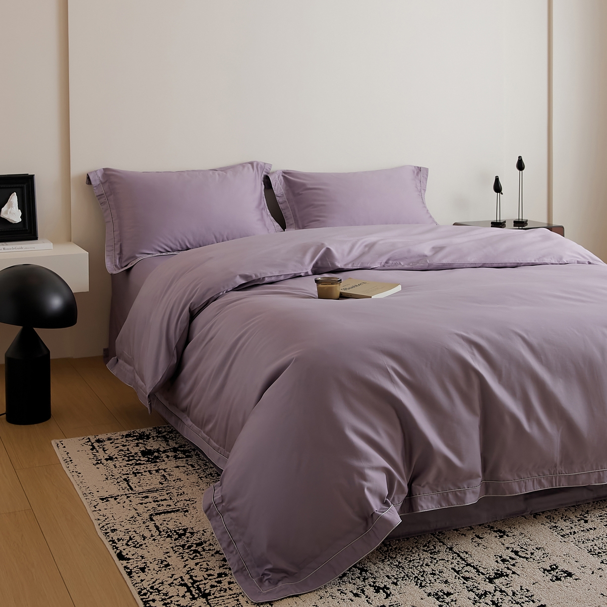 91家纺网 家纺一手货源 找家纺 EH家居 2025新款秋冬长绒棉全棉纯棉四件套-云锦 云锦-凝夜紫