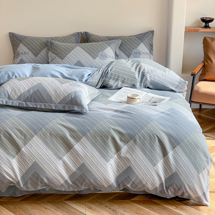 91家纺网 家纺一手货源 找家纺 大吉 2025新款加厚活性喷气磨毛棉四件套被套床单床笠学生单人三件套 奥斯丁