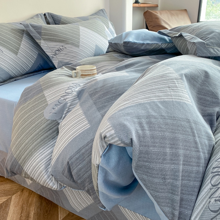 91家纺网 家纺一手货源 找家纺 大吉 2025新款加厚活性喷气磨毛棉四件套被套床单床笠学生单人三件套 奥斯丁