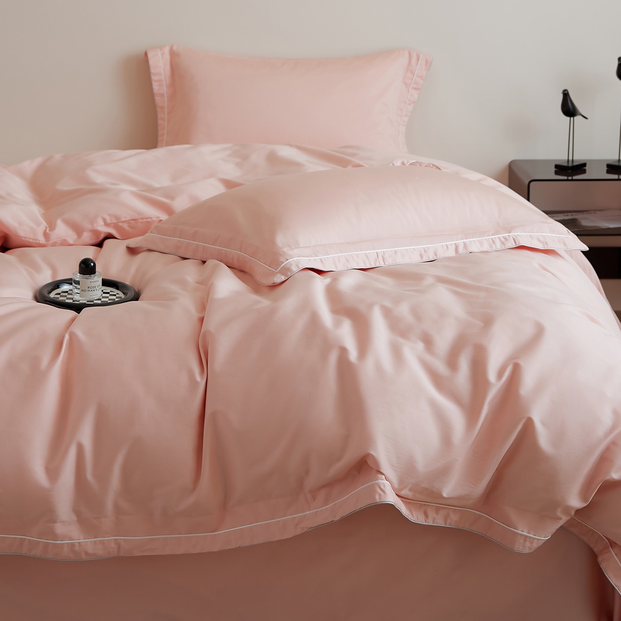 91家纺网 家纺一手货源 找家纺 EH家居 2025新款秋冬长绒棉全棉纯棉四件套-云锦 云锦-水粉色