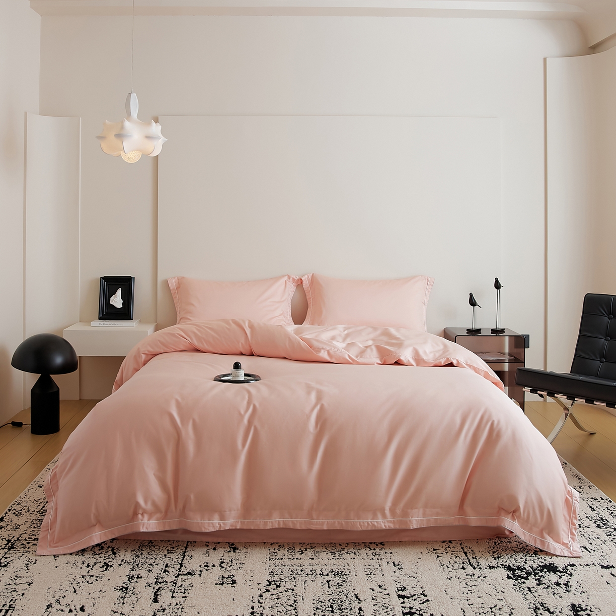 91家纺网 家纺一手货源 找家纺 EH家居 2025新款秋冬长绒棉全棉纯棉四件套-云锦 云锦-水粉色