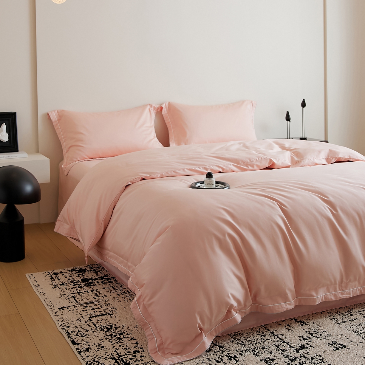 91家纺网 家纺一手货源 找家纺 EH家居 2025新款秋冬长绒棉全棉纯棉四件套-云锦 云锦-水粉色