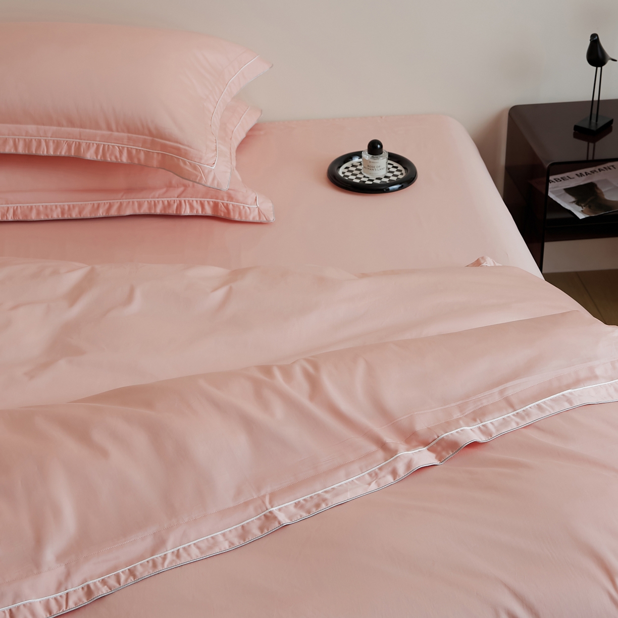 91家纺网 家纺一手货源 找家纺 EH家居 2025新款秋冬长绒棉全棉纯棉四件套-云锦 云锦-水粉色