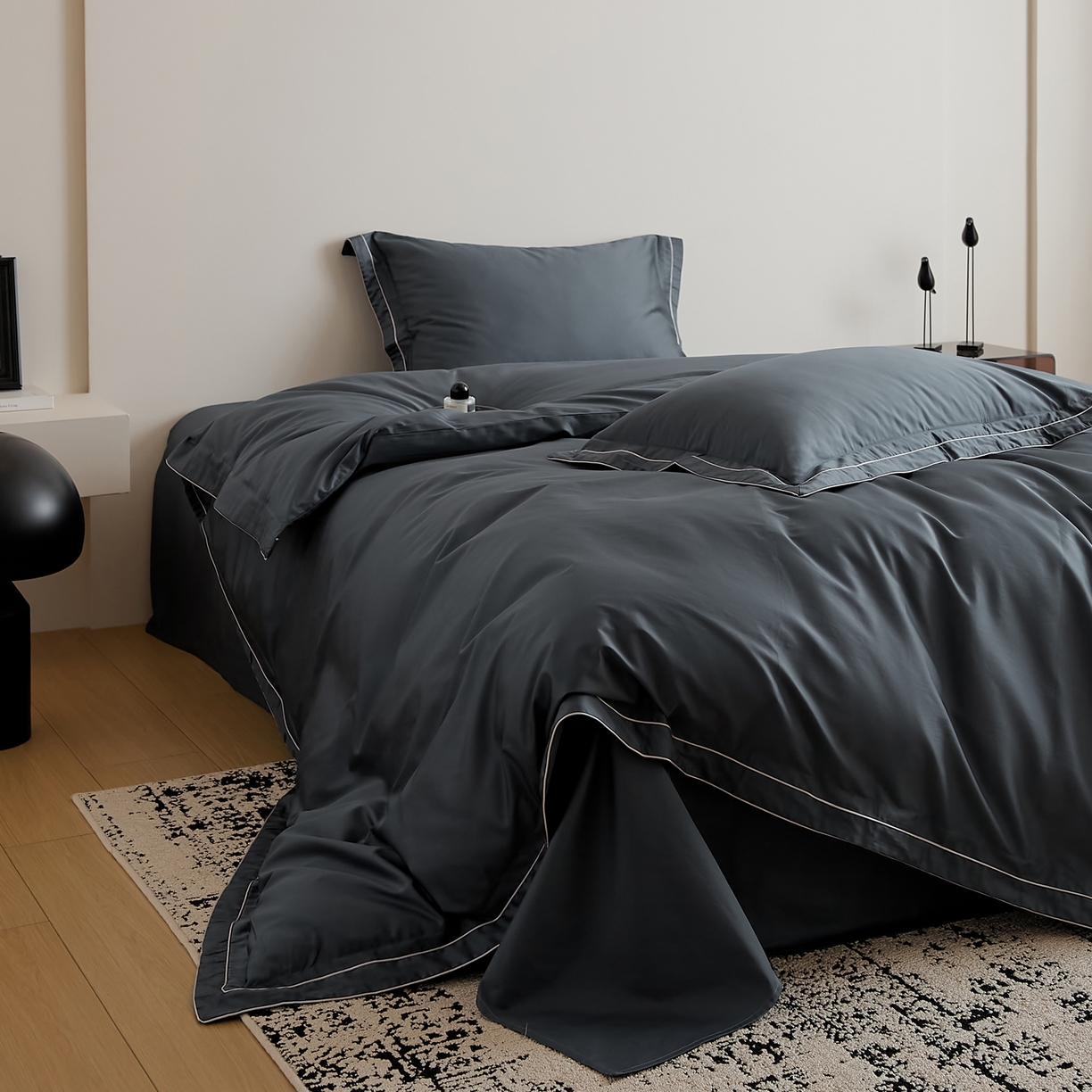 91家纺网 家纺一手货源 找家纺 EH家居 2025新款秋冬长绒棉全棉纯棉四件套-云锦 云锦-星空蓝