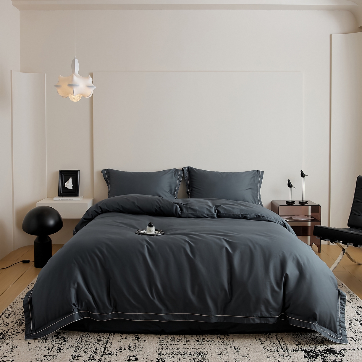 91家纺网 家纺一手货源 找家纺 EH家居 2025新款秋冬长绒棉全棉纯棉四件套-云锦 云锦-星空蓝