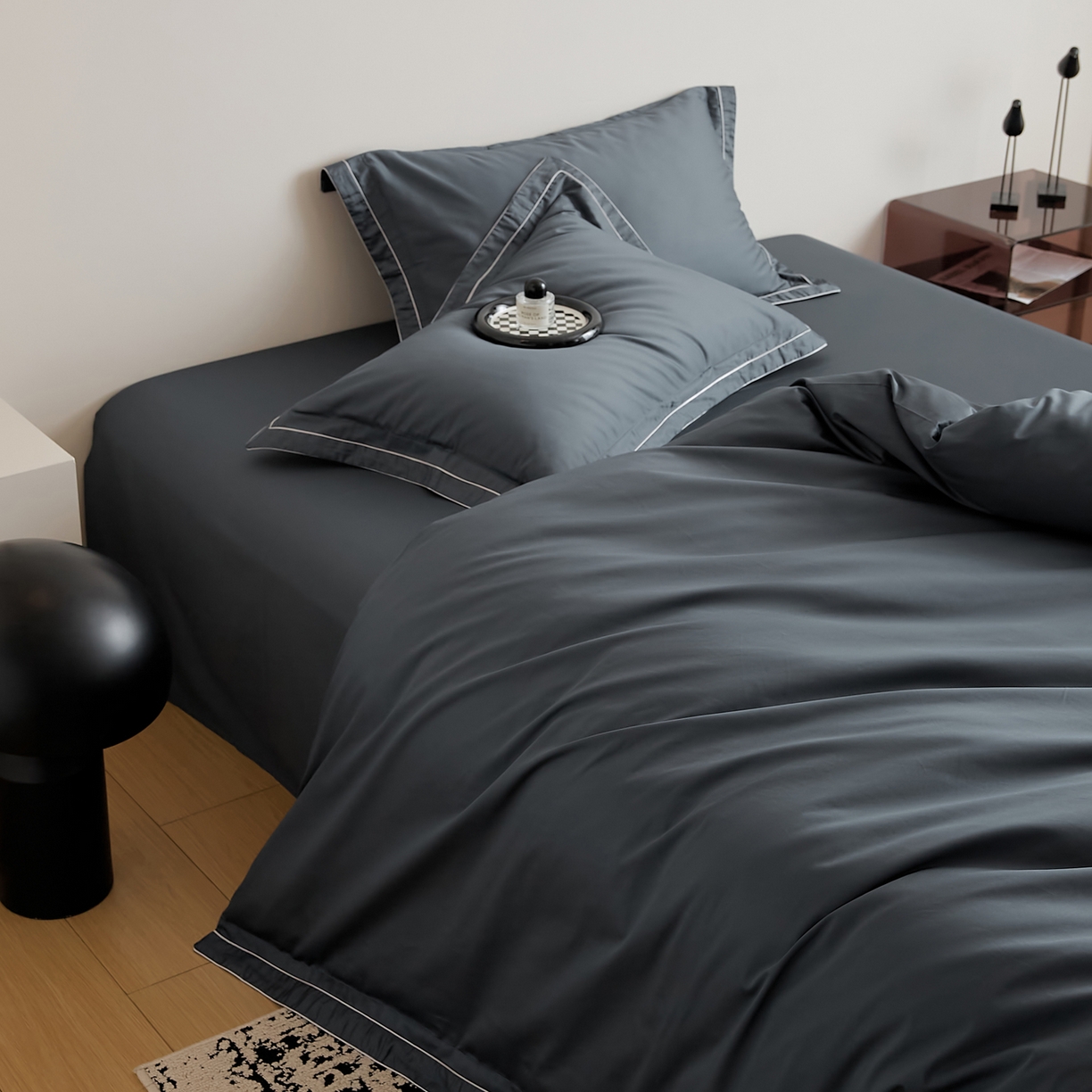 91家纺网 家纺一手货源 找家纺 EH家居 2025新款秋冬长绒棉全棉纯棉四件套-云锦 云锦-星空蓝