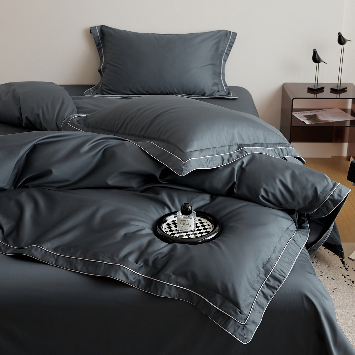 91家纺网 家纺一手货源 找家纺 EH家居 2025新款秋冬长绒棉全棉纯棉四件套-云锦 云锦-星空蓝