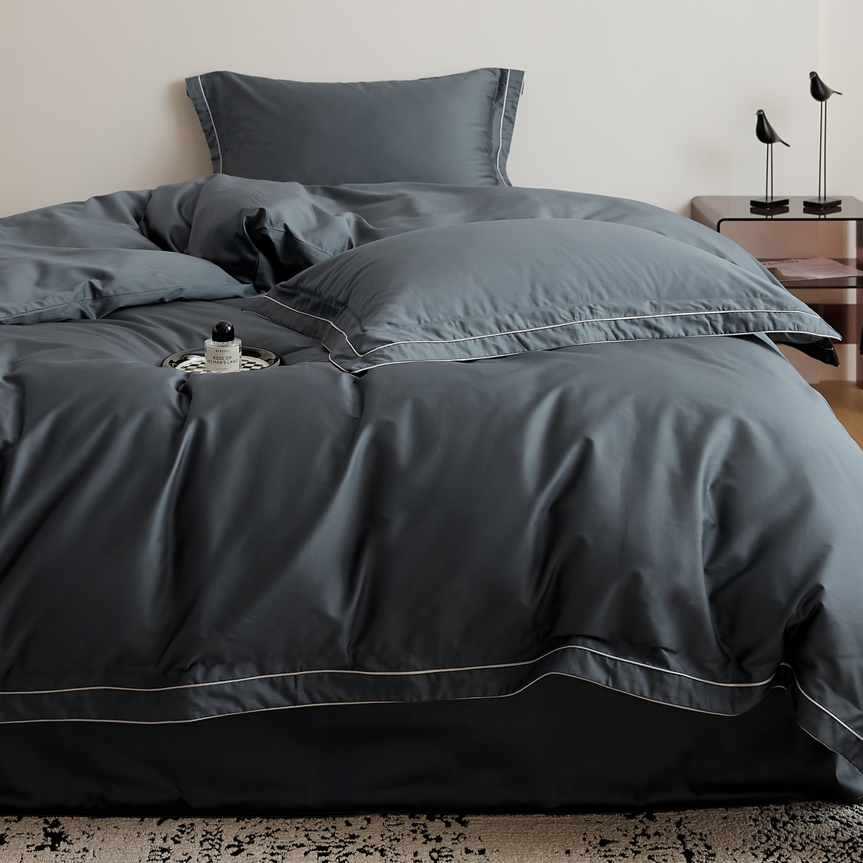 91家纺网 家纺一手货源 找家纺 EH家居 2025新款秋冬长绒棉全棉纯棉四件套-云锦 云锦-星空蓝