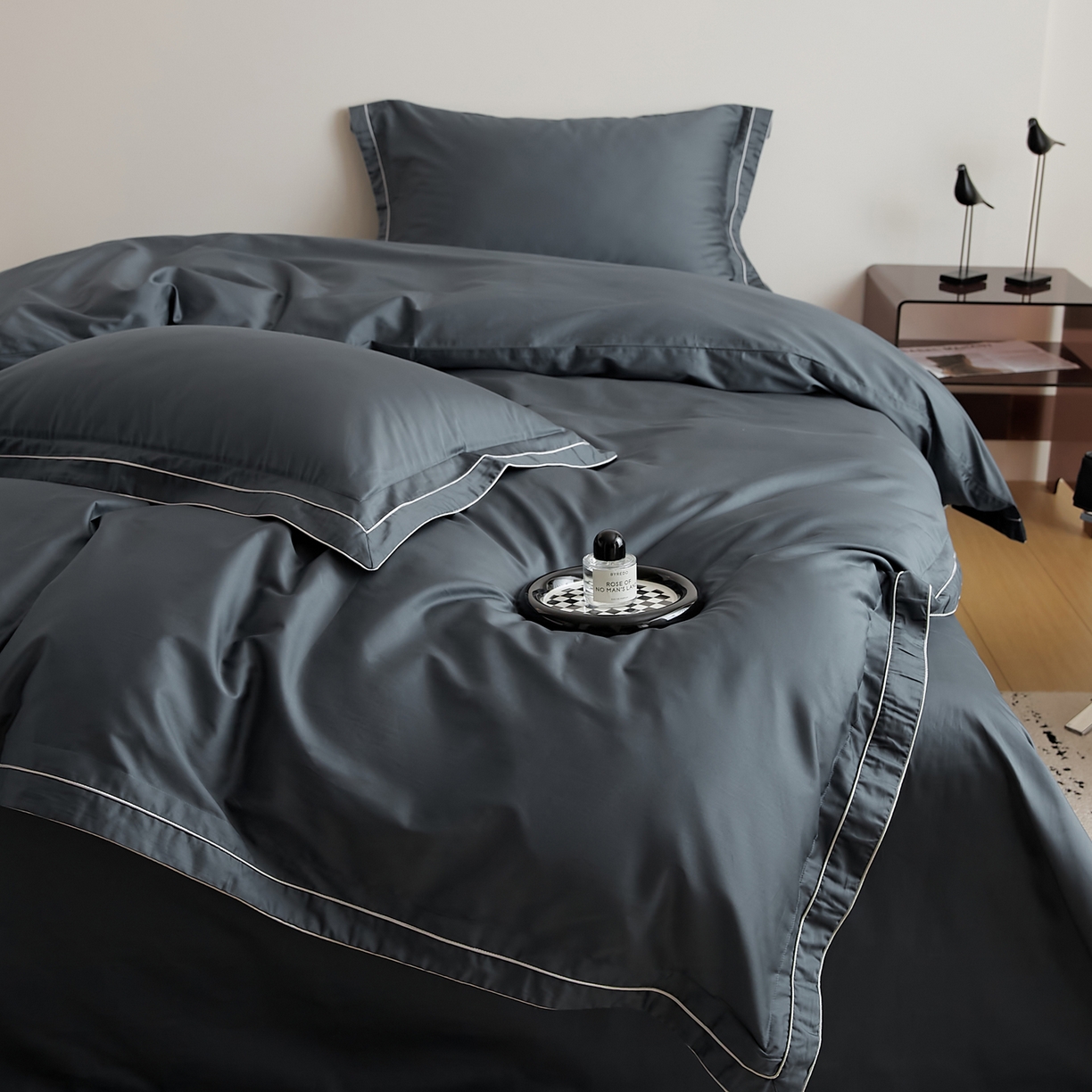 91家纺网 家纺一手货源 找家纺 EH家居 2025新款秋冬长绒棉全棉纯棉四件套-云锦 云锦-星空蓝