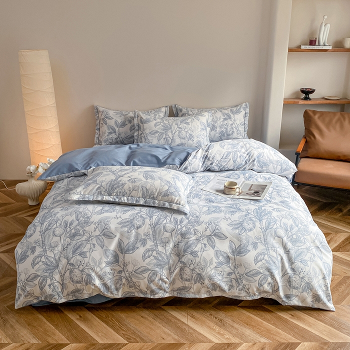 大吉  2025新款加厚活性喷气磨毛棉四件套被套床单床笠学生单人三件套 柠檬树（拍摄2）