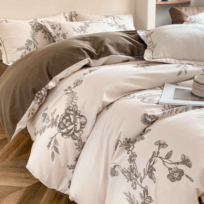 91家纺网 家纺一手货源 找家纺 大吉 2025新款加厚活性喷气磨毛棉四件套被套床单床笠学生单人三件套 如梦