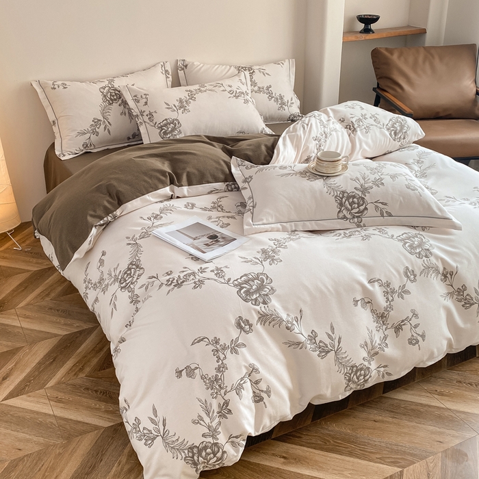 91家纺网 家纺一手货源 找家纺 大吉 2025新款加厚活性喷气磨毛棉四件套被套床单床笠学生单人三件套 如梦