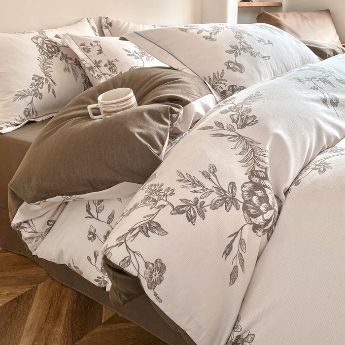 91家纺网 家纺一手货源 找家纺 大吉 2025新款加厚活性喷气磨毛棉四件套被套床单床笠学生单人三件套 如梦