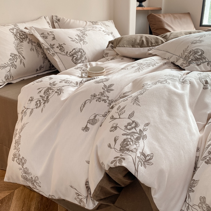 91家纺网 家纺一手货源 找家纺 大吉 2025新款加厚活性喷气磨毛棉四件套被套床单床笠学生单人三件套 如梦