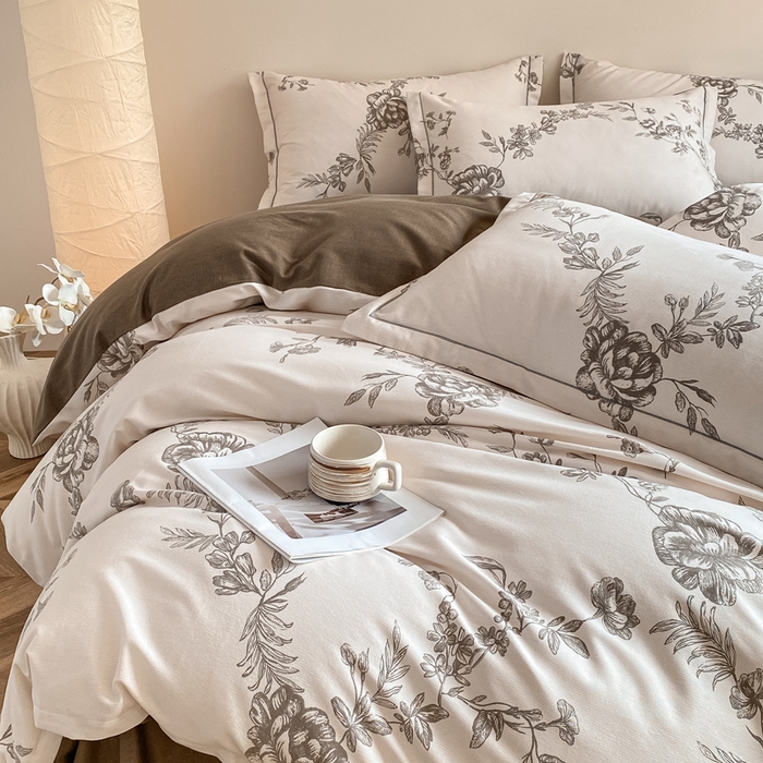 91家纺网 家纺一手货源 找家纺 大吉 2025新款加厚活性喷气磨毛棉四件套被套床单床笠学生单人三件套 如梦