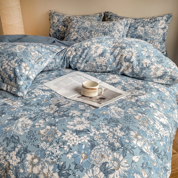 91家纺网 家纺一手货源 找家纺 大吉 2025新款加厚活性喷气磨毛棉四件套被套床单床笠学生单人三件套 幽梦（拍摄2）