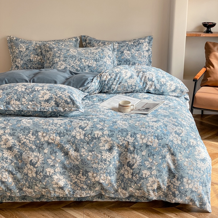 91家纺网 家纺一手货源 找家纺 大吉 2025新款加厚活性喷气磨毛棉四件套被套床单床笠学生单人三件套 幽梦（拍摄2）