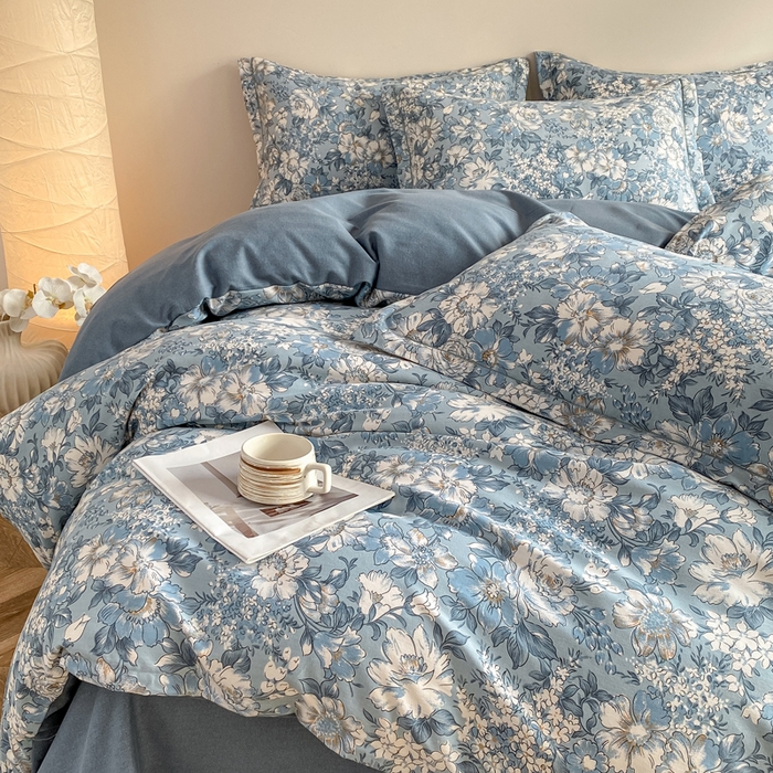 91家纺网 家纺一手货源 找家纺 大吉 2025新款加厚活性喷气磨毛棉四件套被套床单床笠学生单人三件套 幽梦（拍摄2）