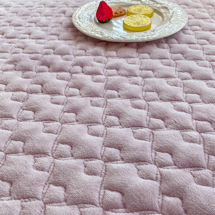 91家纺网 家纺一手货源 找家纺 （总）乐嘉盈 2025年新款纯色刺绣牛奶绒四件套-玫瑰缘