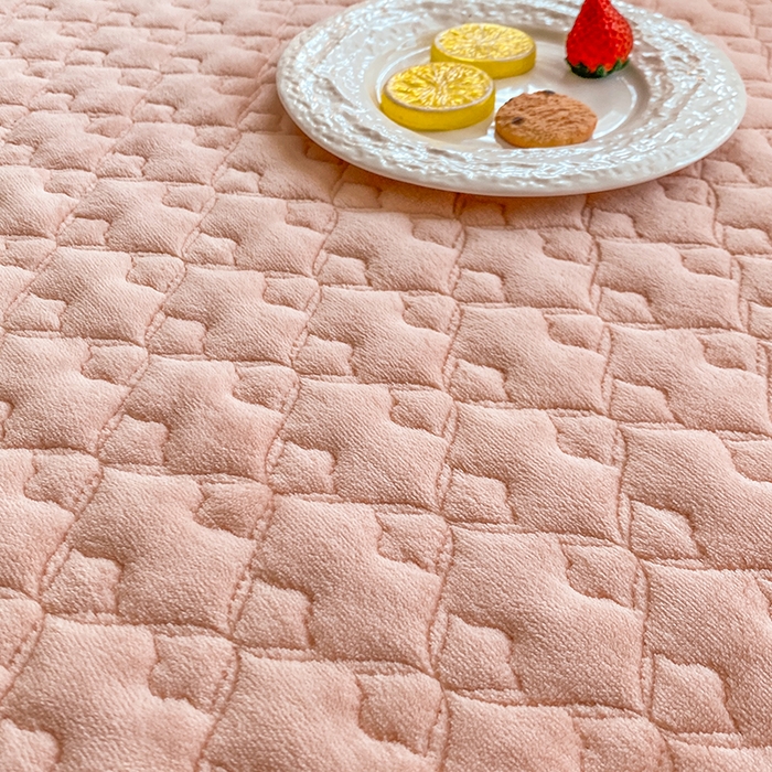 91家纺网 家纺一手货源 找家纺 乐嘉盈 2025年新款纯色刺绣牛奶绒四件套-玫瑰缘 玫瑰缘-橙