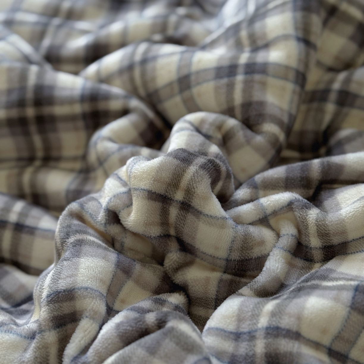 91家纺网 家纺一手货源 找家纺 耀达家居 2025新款高克重复古格子牛奶绒四件套（提供买家秀） 复古格纹-灰蓝