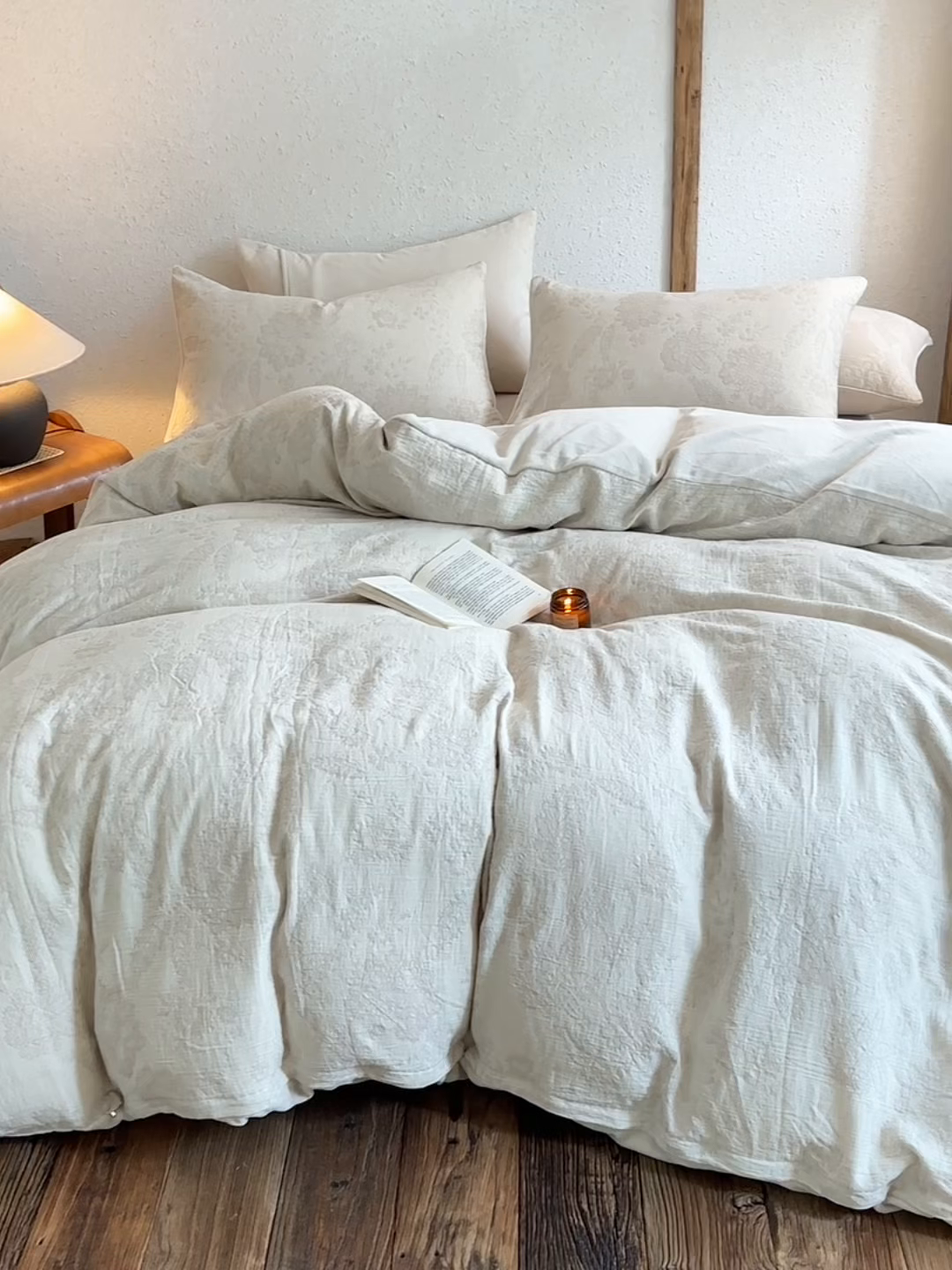 91家纺网 家纺一手货源 找家纺 禧禾 2025新款AB版棉麻加绒双拼四件套 墨白