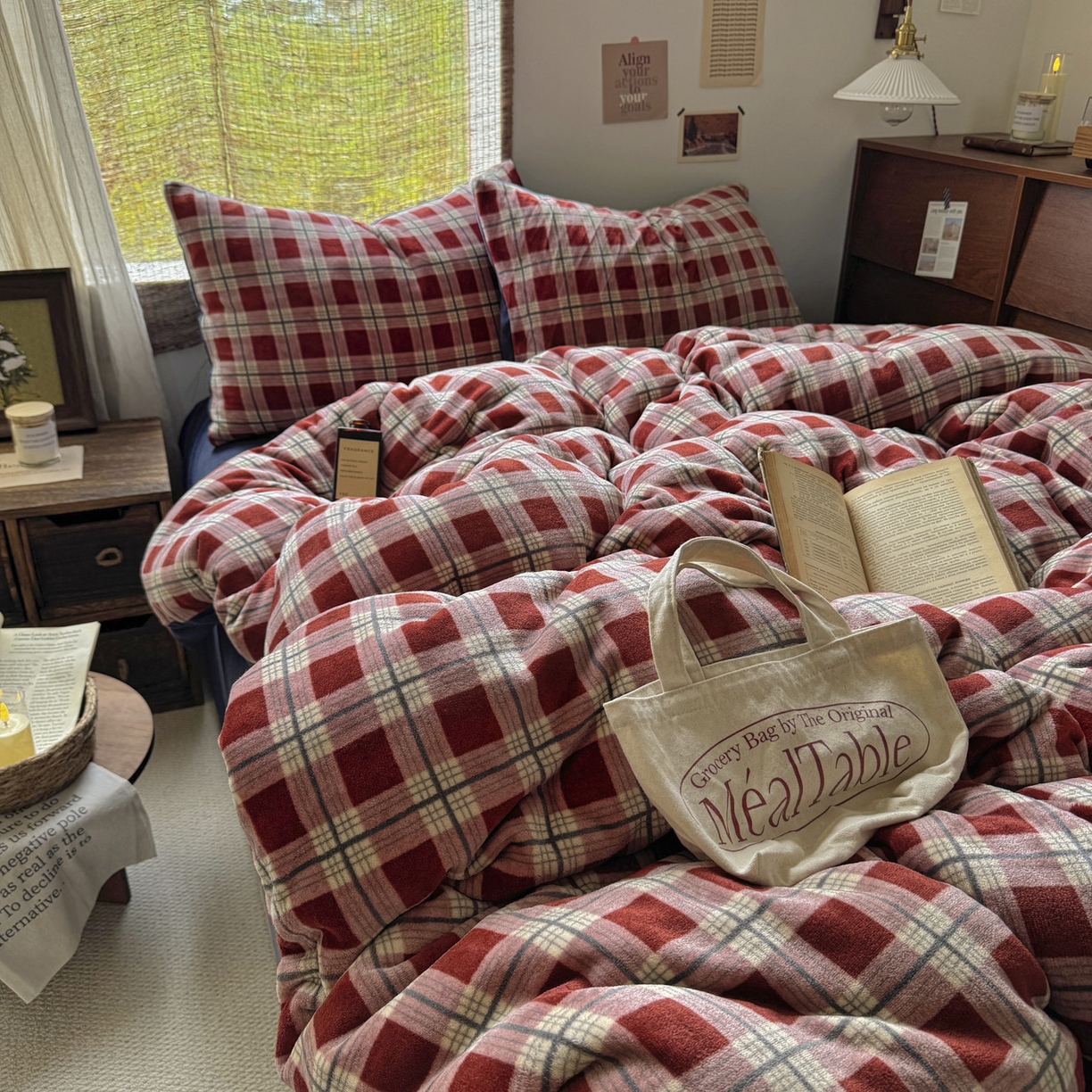 91家纺网 家纺一手货源 找家纺 （总）耀达家居 2025新款高克重复古格子牛奶绒四件套（提供买家秀）