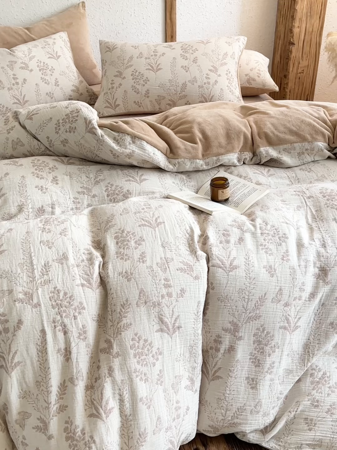 91家纺网 家纺一手货源 找家纺 （总）禧禾 2025新款AB版棉麻加绒双拼四件套