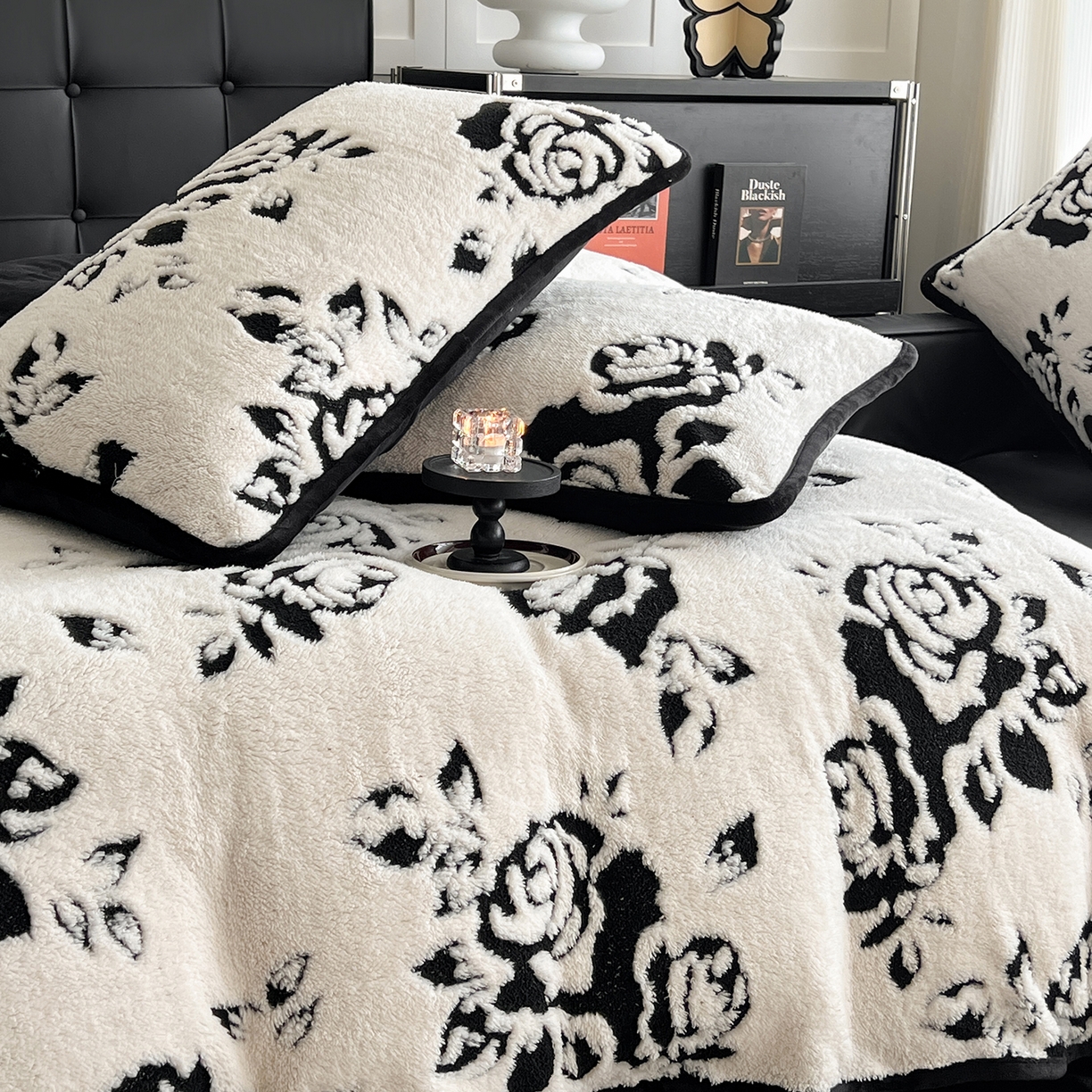 91家纺网 家纺一手货源 找家纺 安哆啦家纺 2025新款舒棉绒阳离子提花牛奶绒四件套 提花-镜花水月