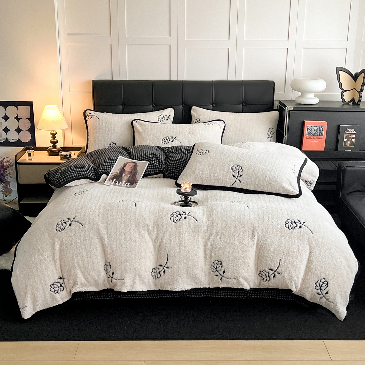 91家纺网 家纺一手货源 找家纺 安哆啦家纺 2025新款舒棉绒阳离子提花牛奶绒四件套 提花-小花花