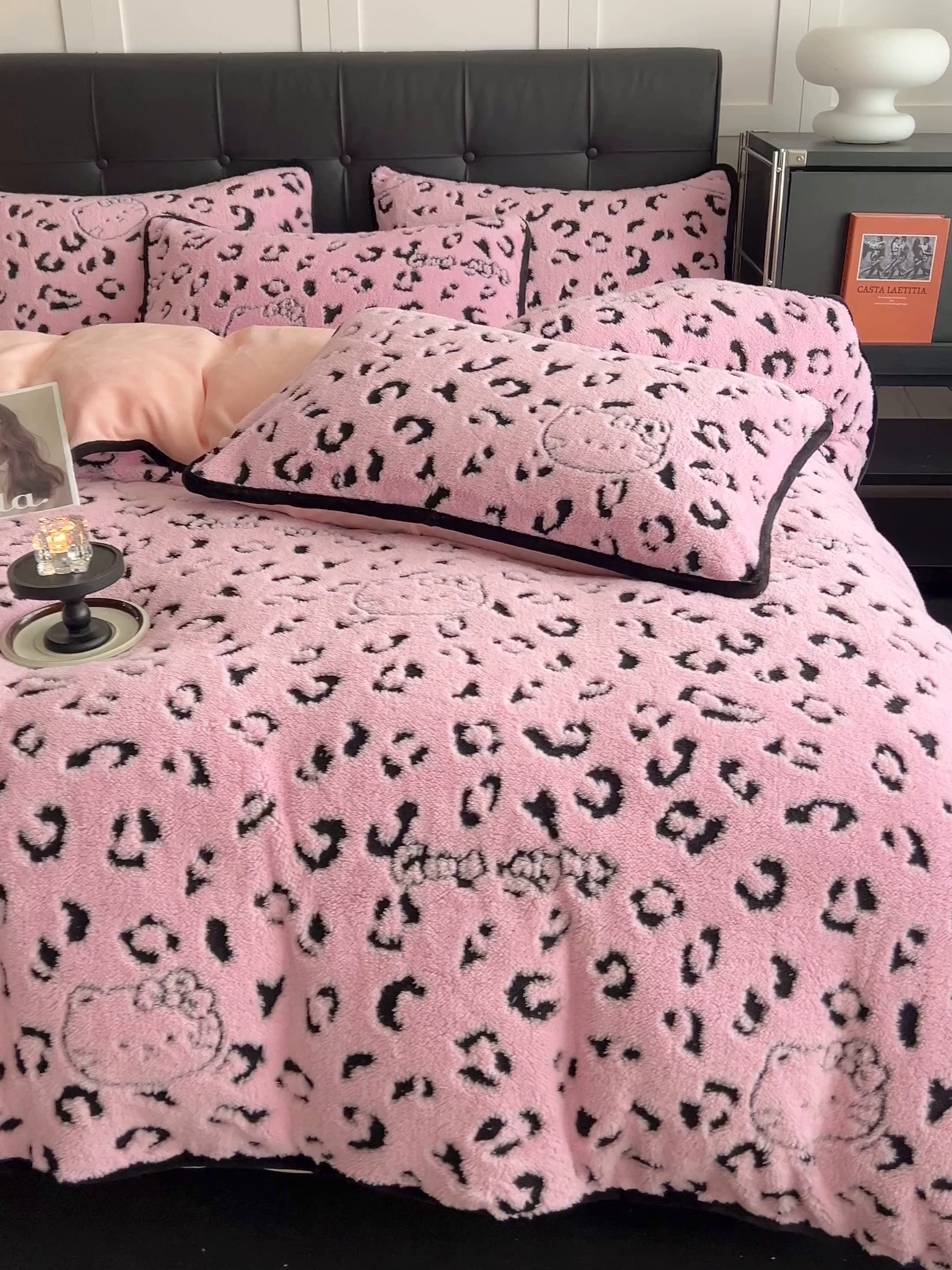 91家纺网 家纺一手货源 找家纺 安哆啦家纺 2025新款舒棉绒阳离子提花牛奶绒四件套 提花-KT粉