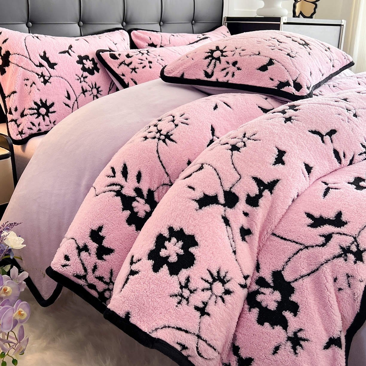 91家纺网 家纺一手货源 找家纺 （总）安哆啦家纺 2025新款舒棉绒阳离子提花牛奶绒四件套