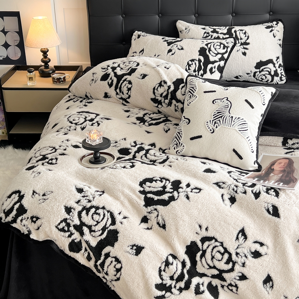 91家纺网 家纺一手货源 找家纺 （总）安哆啦家纺 2025新款舒棉绒阳离子提花牛奶绒四件套