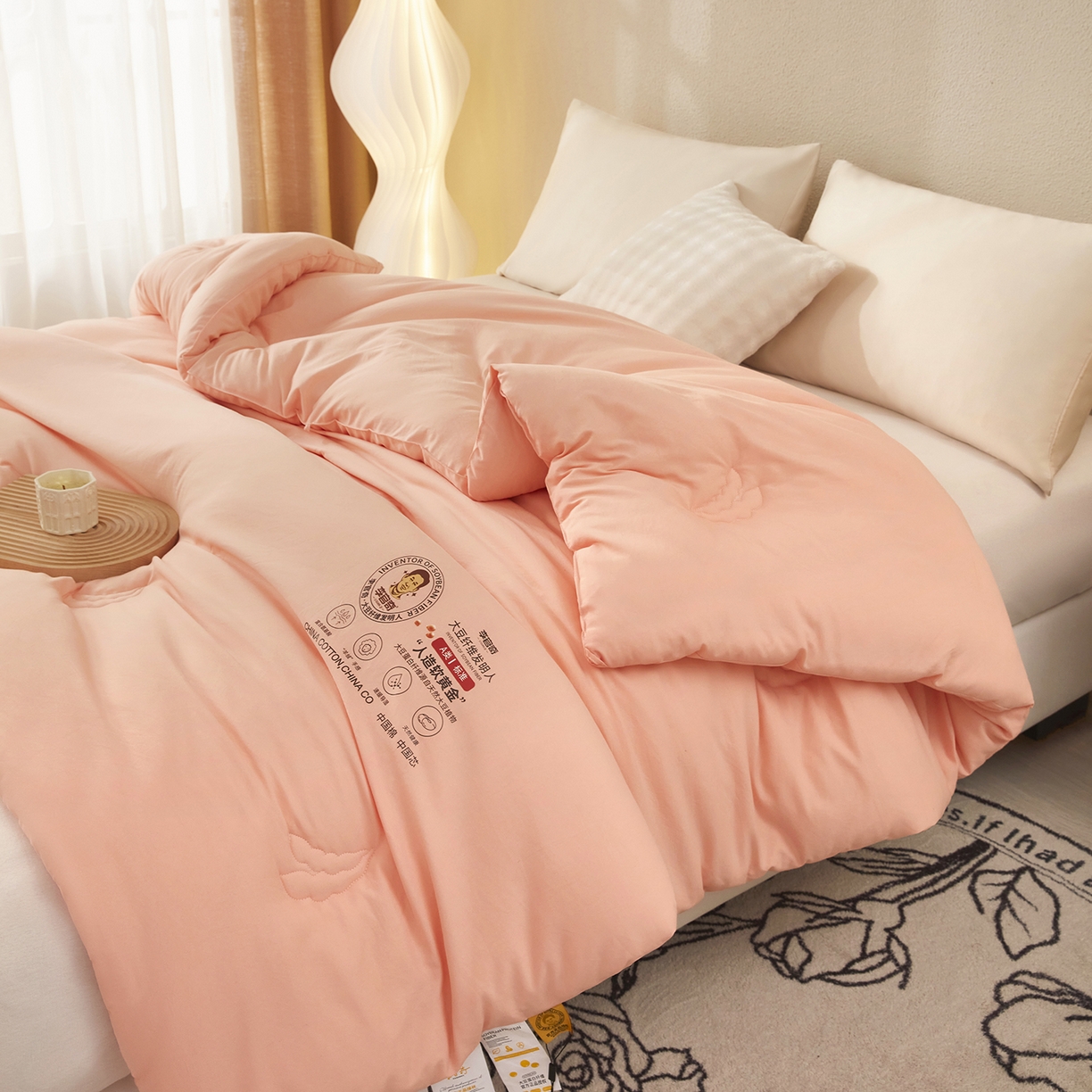 91家纺网 家纺一手货源 找家纺 （总）恒科家纺 2025新款李官奇官方正品授权 李官奇大豆纤维被 拉链二合一子母被 被芯 春秋被 冬被 夏被 （提供买家秀）