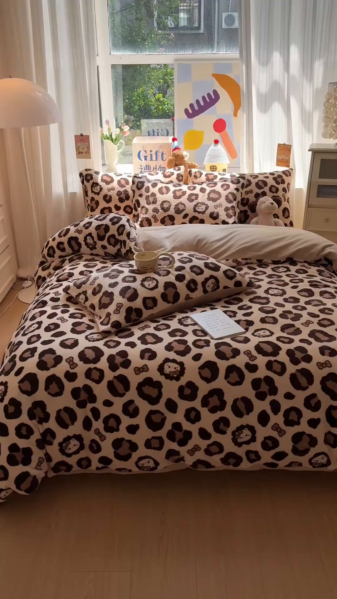 91家纺网 家纺一手货源 找家纺 艾特你 2025新款全工艺200克牛奶绒四件套 豹纹公主
