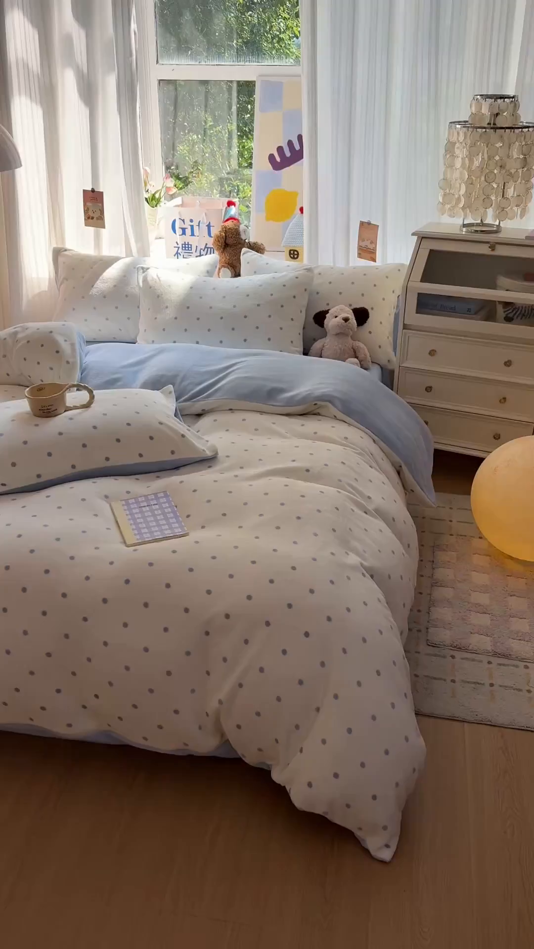 91家纺网 家纺一手货源 找家纺 艾特你 2025新款全工艺200克牛奶绒四件套 简约天蓝